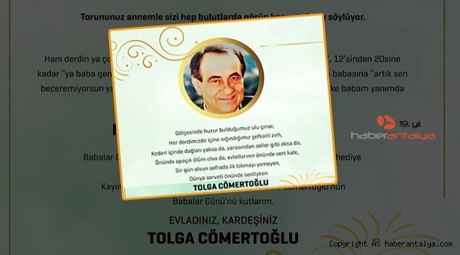 Tolga Cömertoğlu'ndan babasına; 'Ne kadar da haklıymışsın' baba