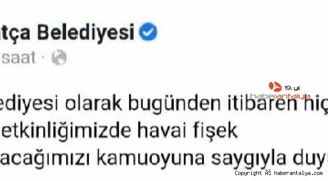 Datça Belediyesi'nden 'havai fişek' kararı