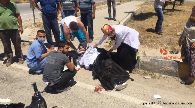 Kamyonetin çarptığı motosikletli genç kadın ağır yaralandı
