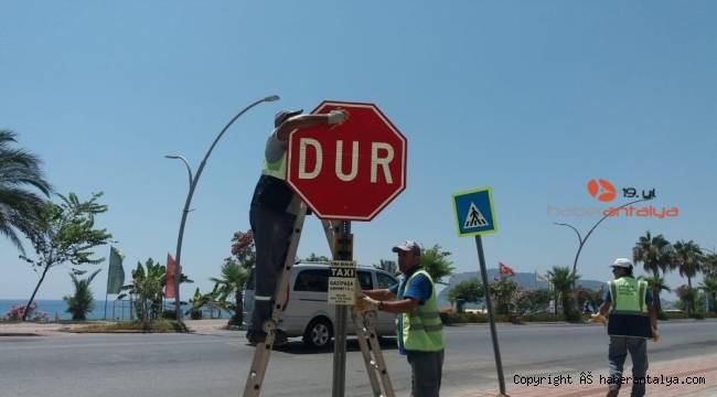 Alanya'da trafik çalışmaları devam ediyor