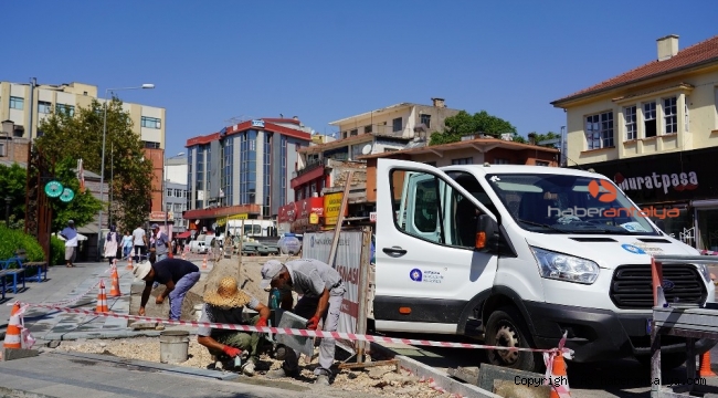 Büyükşehir, Balbey'de durak ceplerini düzenliyor