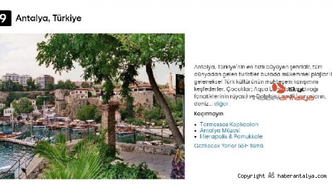  Antalya ve Manavgat Dünya'nın en iyileri arasında