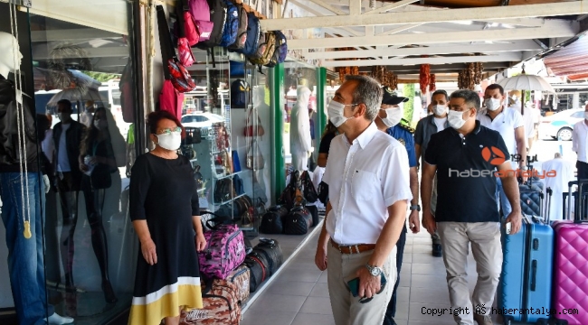 Kemer'de korona virüs denetimi