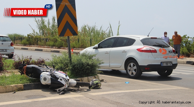 Otomobille motosiklet çarpıştı: 1 ağır yaralı