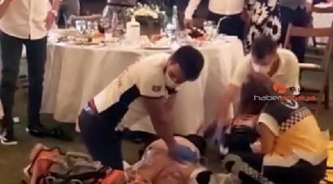 Oğlunun düğününde kalp krizi geçiren baba öldü; yaşatma çabası kameralara yansıdı !
