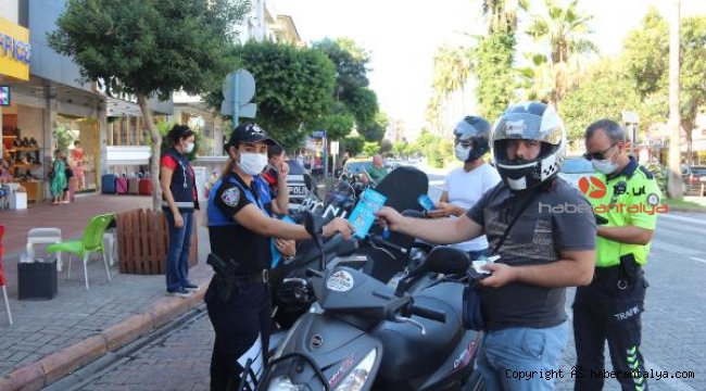 Alanya'da motosiklet sürücüleri denetlendi
