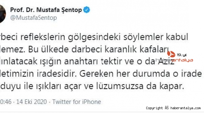 TBMM Başkanı Şentop: Darbeci reflekslerin gölgesindeki söylemler kabul edilemez