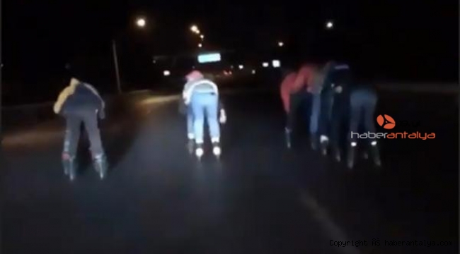 Antalya'da patenli gençlerin tehlikeli yolculuğu