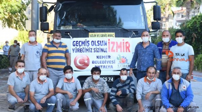 Kemer'den İzmir'e yardım TIR'ı