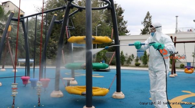 Park ve mesire alanları dezenfekte ediliyor