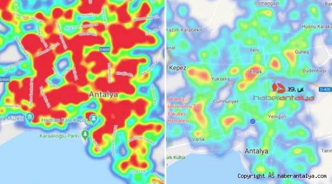 Antalya risk haritası, 1 ayda yeşile döndü !
