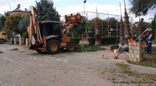 Döşemealtı'nda parklara kış bakımı