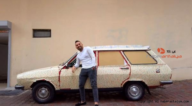 Otomobili 11 bin okey taşıyla kapladı !