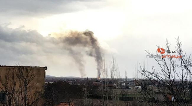 Eber Gölü kıyısındaki kamışlar iki gündür yanıyor