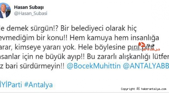 İYİ Partili vekilden Böcek'e 'sürgün' tepkisi