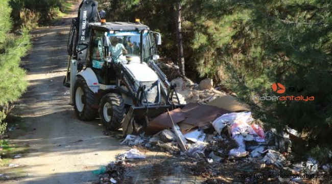 Alanya Belediyesi ormanda moloz temizledi
