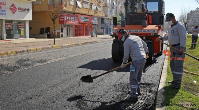 Büyükşehir'den kısıtlamada asfalt mesaisi