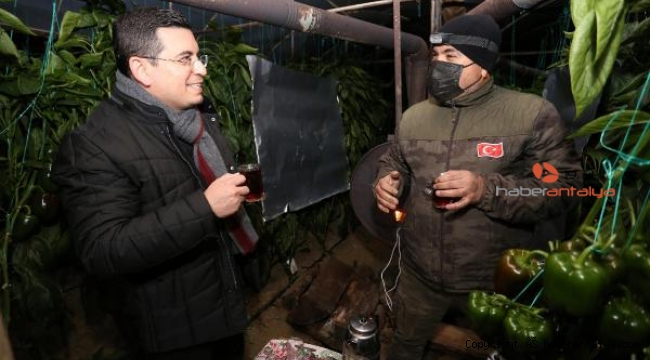Tütüncü'den serada 'zirai don nöbeti'
