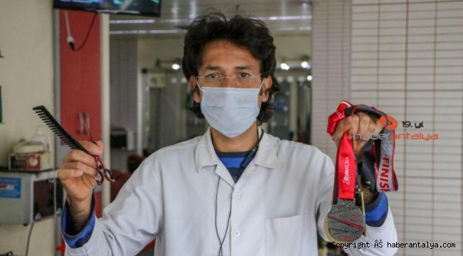 Doktor tavsiyesiyle koşmaya başlayan berber, 3 yıldır maratona katılıyor