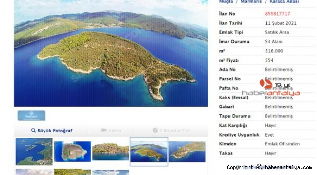 Karaca Adası'nın fiyatında 35 milyon liralık indirim