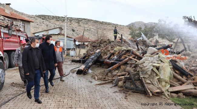 Kaymakamlıktan evi yanan ve hayvanları telef olan ailelere 65 bin liralık destek