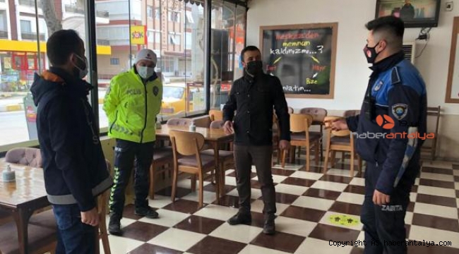 Korkuteli'de korona denetimi sürüyor