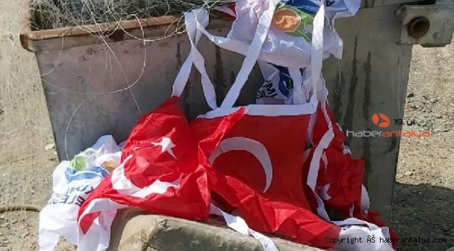 Türk bayrakları çöpte bulundu, 2 kişinin ifadesi alındı