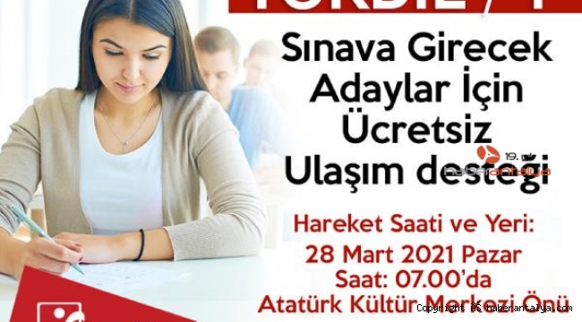 Yök-Dil sınavına ücretsiz araç