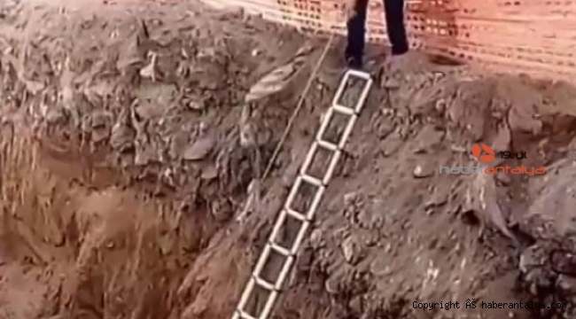 5 metrelik inşaat çukuruna düştü