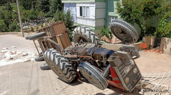 Traktör devrildi 2 Suriyeli yaralandı