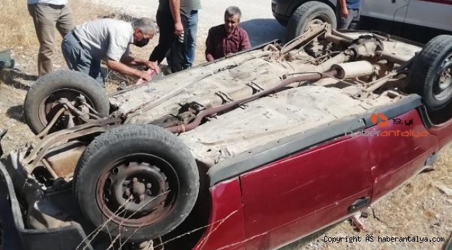 Otomobil takla attı, sürücü ucuz kurtuldu 