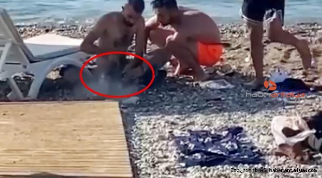 Sahilde kuma ateş etti ! şans herkesin yanındaydı