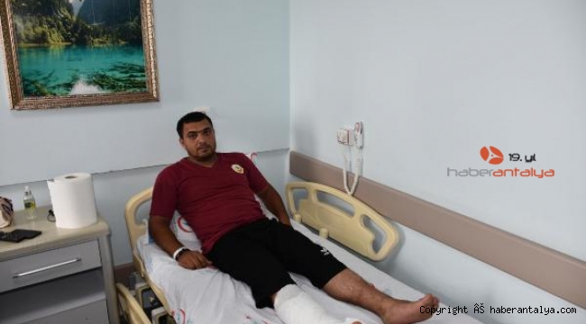 Azerbaycanlı itfaiye erinin kırılan bacağı ameliyat edildi