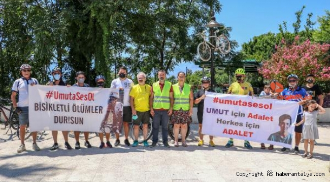 Alkollü sürücünün çarptığı Umut'un ailesi Antalya'da bisikletlilerle buluştu