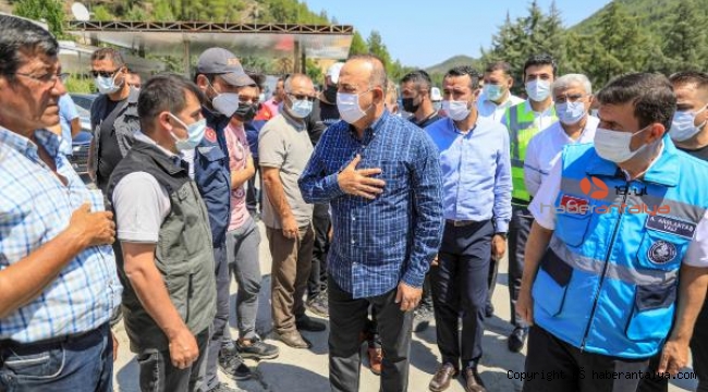 Bakan Çavuşoğlu'dan yangın bölgelerine ziyaret