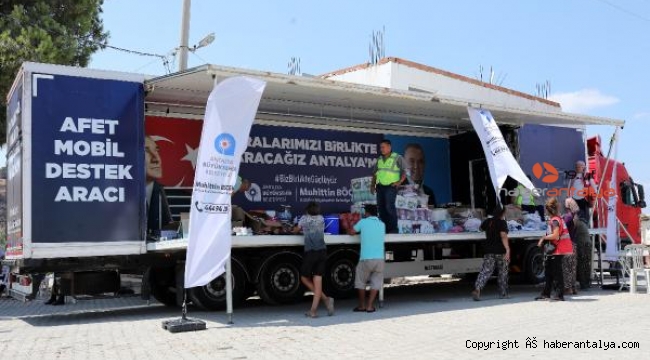 Büyükşehir'den yangın bölgesine mobil destek