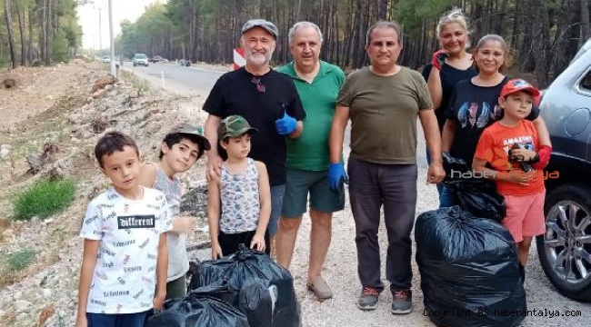 Kaş'ta orman içinde temizlik
