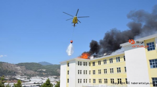 Yurt çatısındaki yangın, karadan ve havadan müdahaleyle söndürüldü