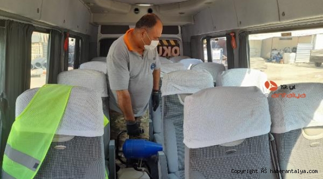 Okul servislerinde dezenfekte çalışması