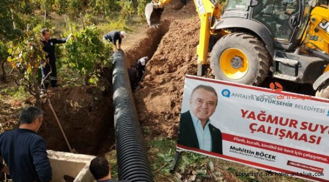 İbradı Aydınyayla'da yağmur suyu çalışması