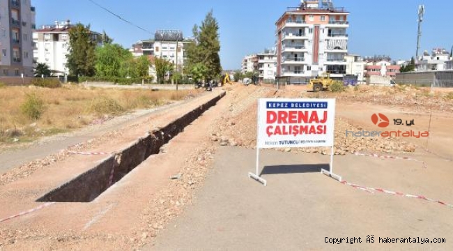 Kepez'de yağmur suyu hattı çalışmaları devam ediyor