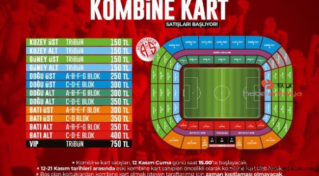 Antalyaspor kombine kartları satışta. İşte fiyatları