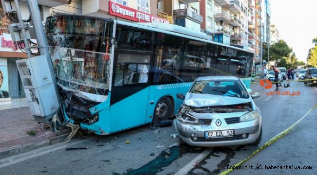 Freni boşalan otobüs ortalığı birbirine kattı