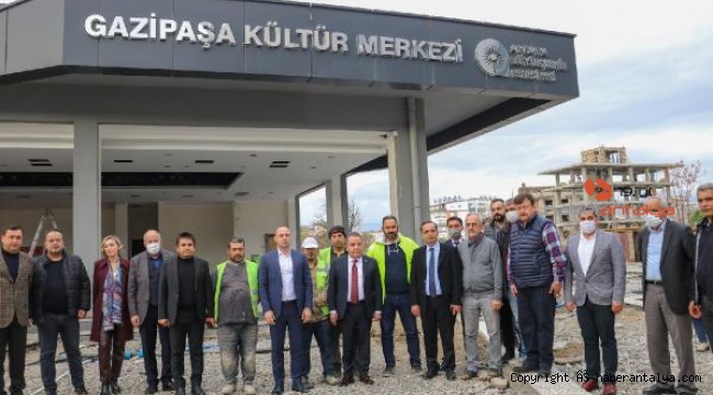 Başkan Böcek, Gazipaşa Kültür Merkezi inşaatını inceledi