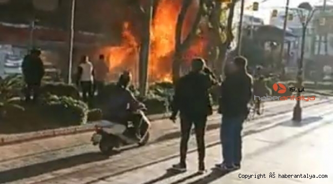Antalya'da dönerci dükkanı alev topuna döndü !