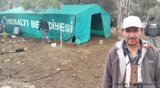 Konyaaltı Belediyesi'nden ağılı çöken vatandaşa çadır desteği
