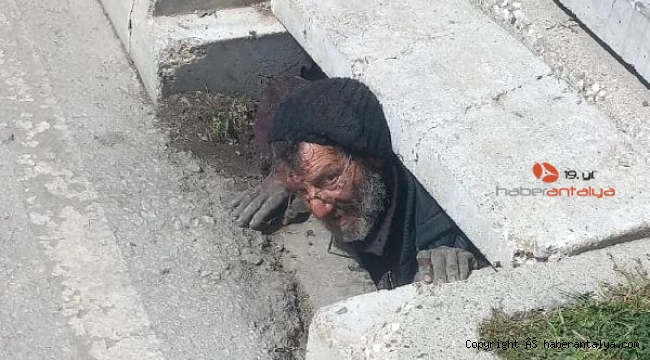 Kanalizasyondan kafasını çıkardı, görenler hayretler içinde kaldı !