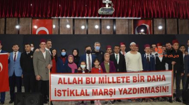 Korkuteli'de İstiklal Marşı'nın kabulünün 101'inci yılı kutlandı