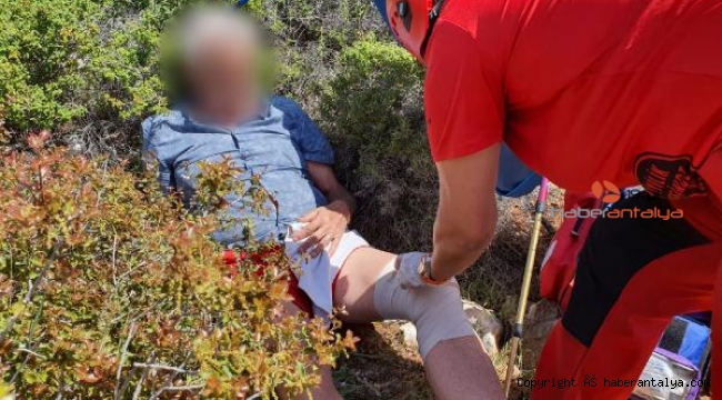 Likya Yolu'nda düşüp yaralanan Hollandalı turisti AKUT kurtardı