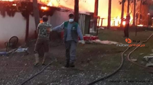 Olimpos'taki bungalov pansiyonda korkutan yangın